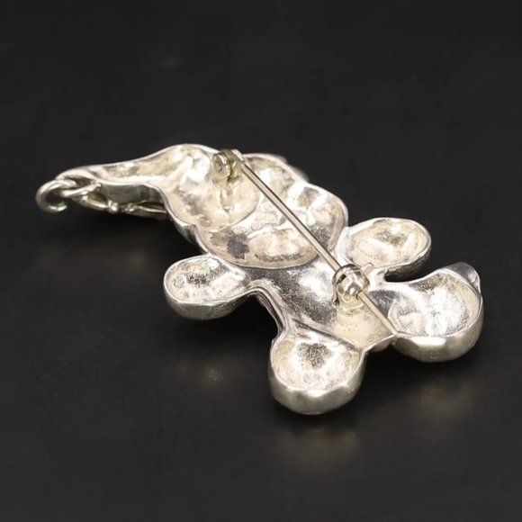 925 Sterling Silver JEZLAINE Teddy Bear Figural Brooch Pin 11.5 grams  Designer - Picture 4 of 7